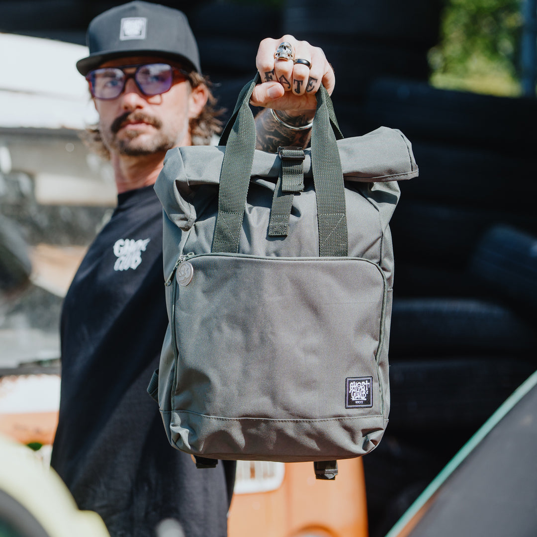 The Staple Roll-Top Backpack (Olive)